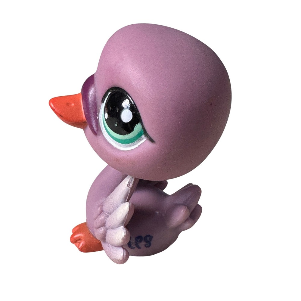 Hasbro Littlest Pet Shop Swan 1144 Purple Bird Teal Eyes Authentic LPS Figure - Picture 3 of 3